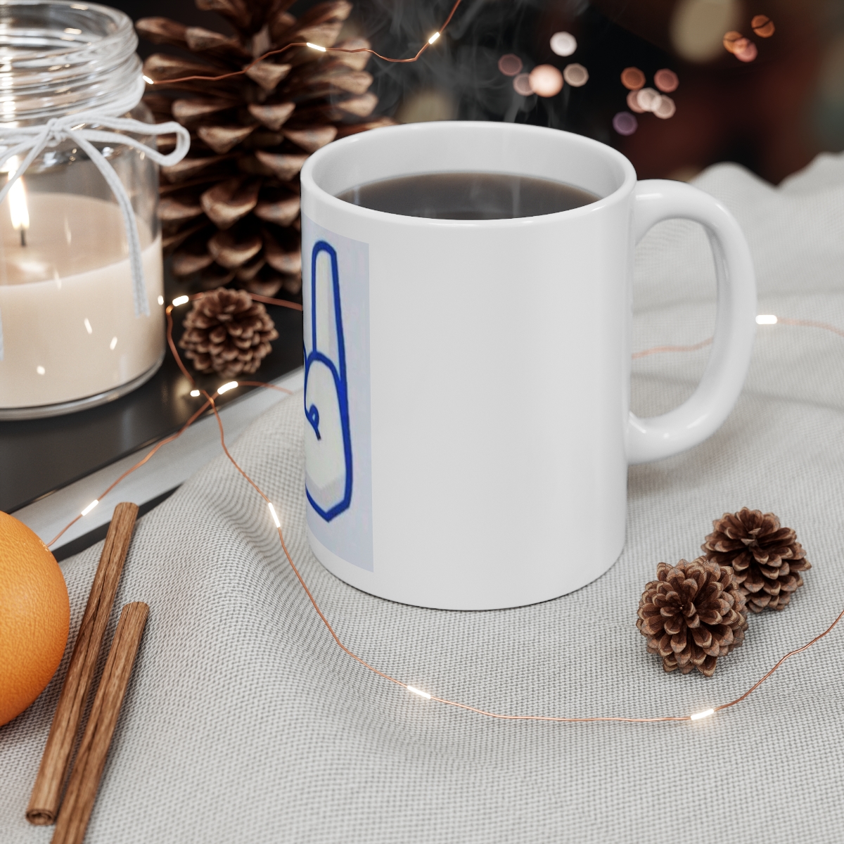 Hello Facebook! Icon Printed on a Large Ceramic Mug 11oz - Image 4