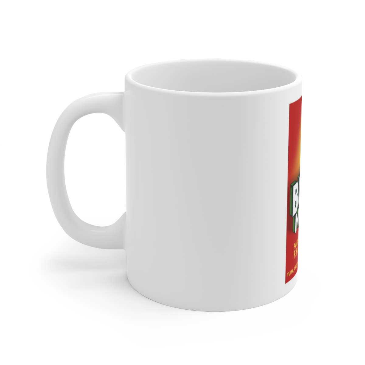 Buxom Melons Brand Fruit Crate Label Ceramic Mug 11oz - Image 2