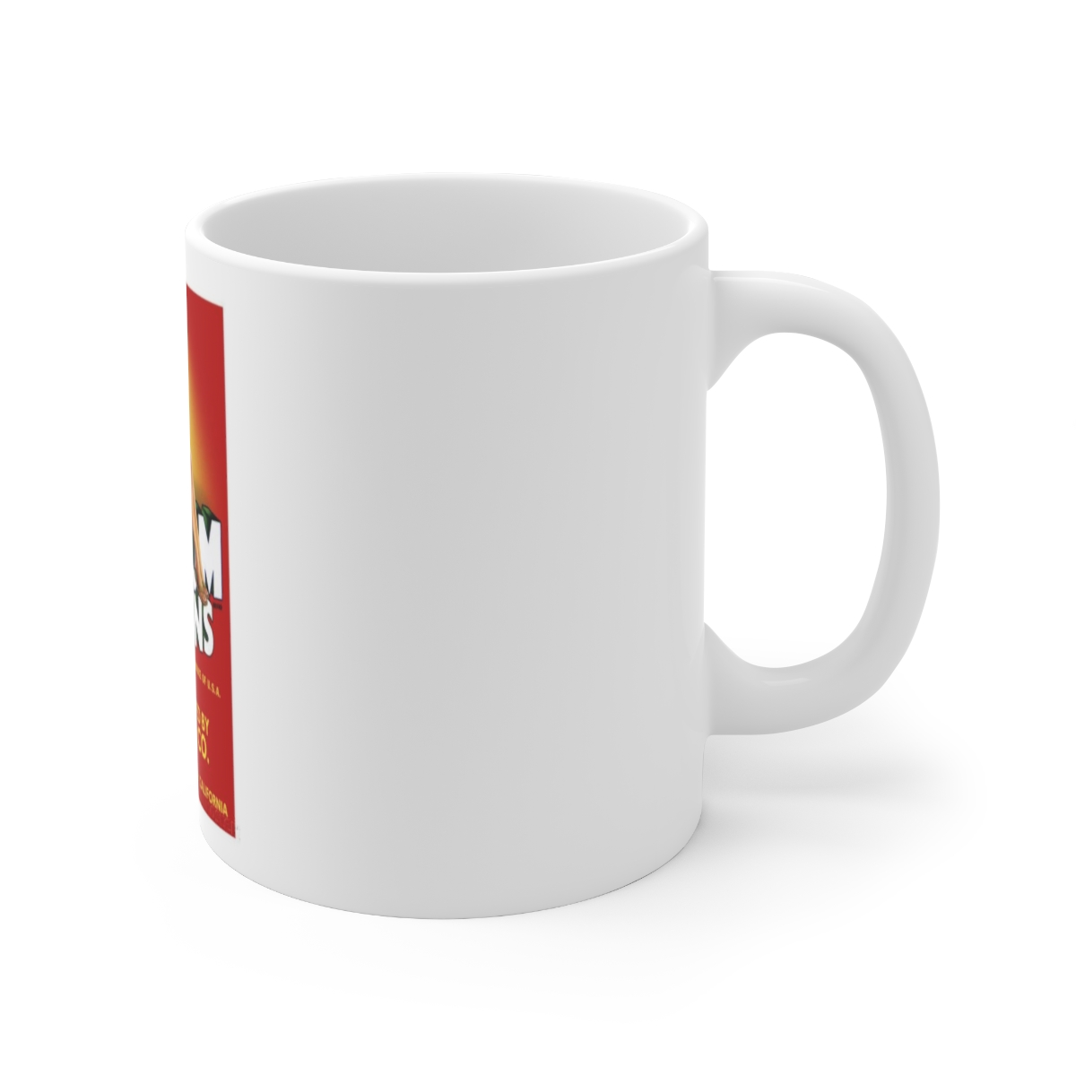 Buxom Melons Brand Fruit Crate Label Ceramic Mug 11oz - Image 3