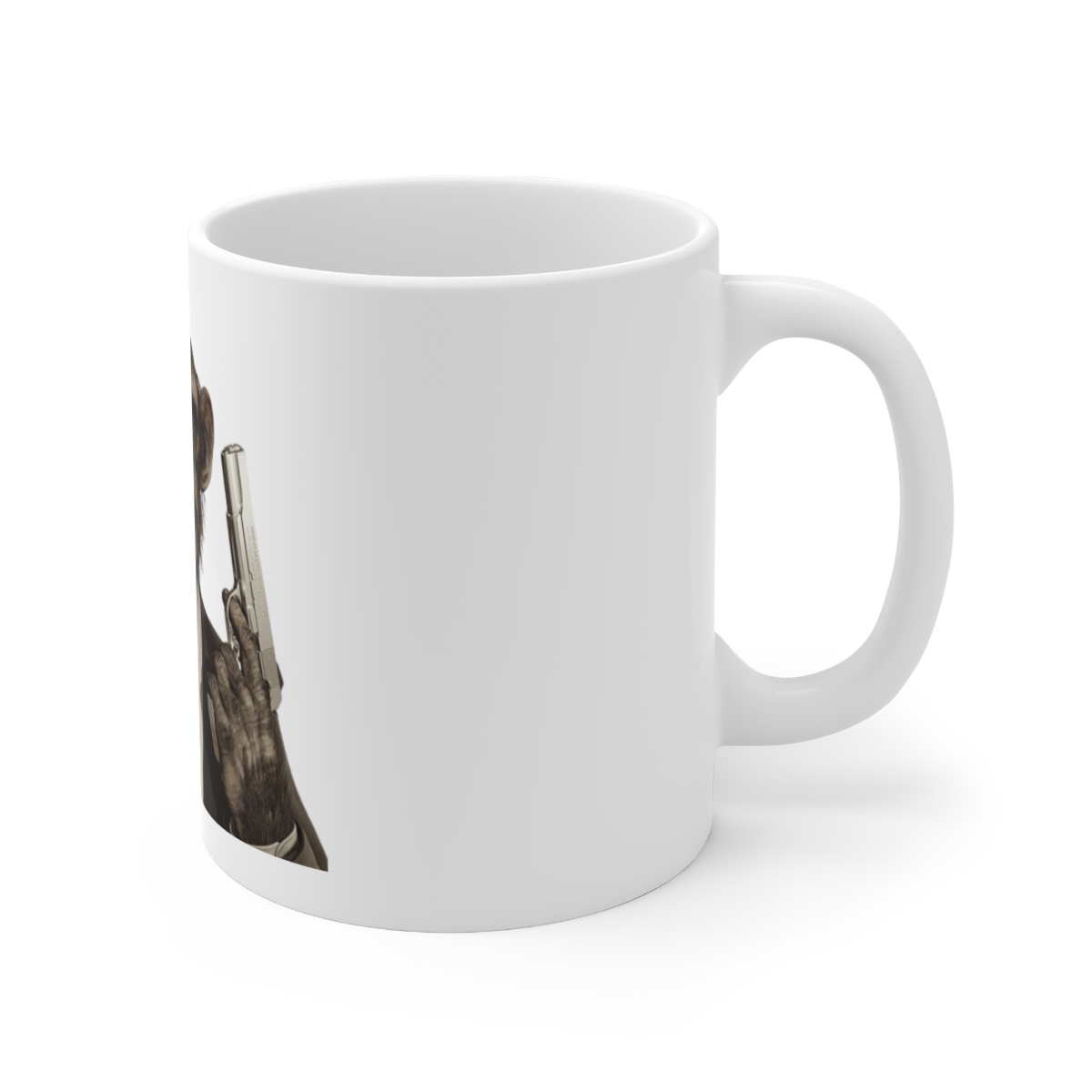 Monkey Cop - Make My Day Ceramic Mug 11oz - Image 3
