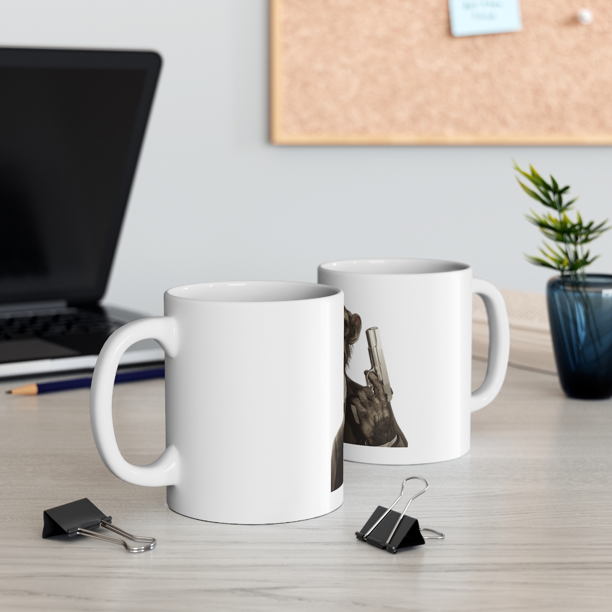 Monkey Cop - Make My Day Ceramic Mug 11oz - Image 5