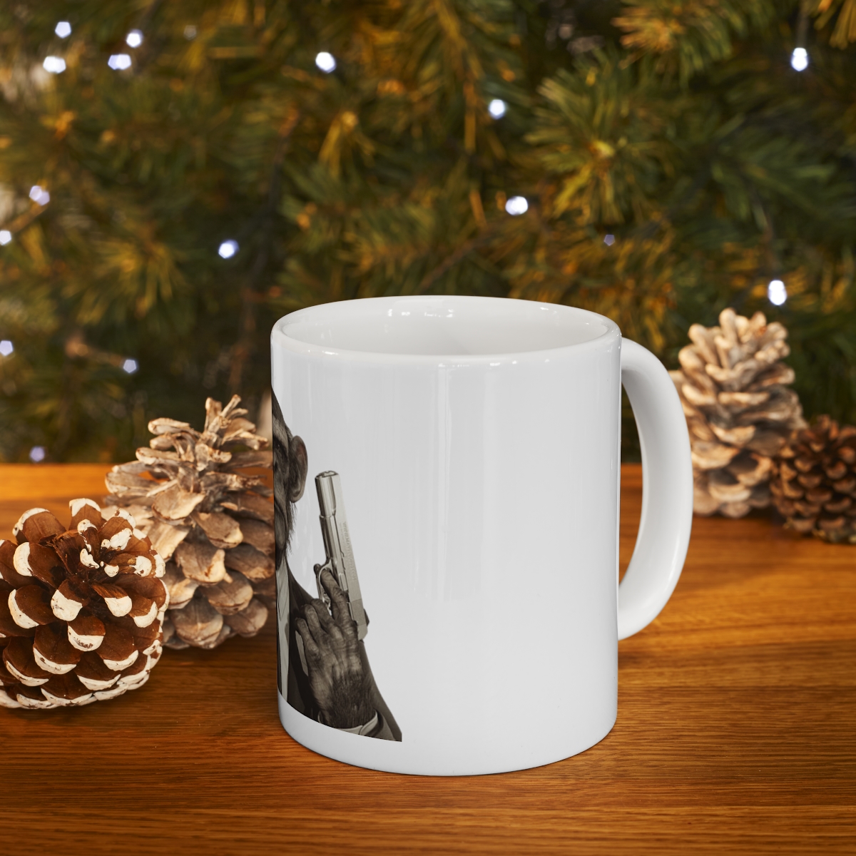 Monkey Cop - Make My Day Ceramic Mug 11oz - Image 9