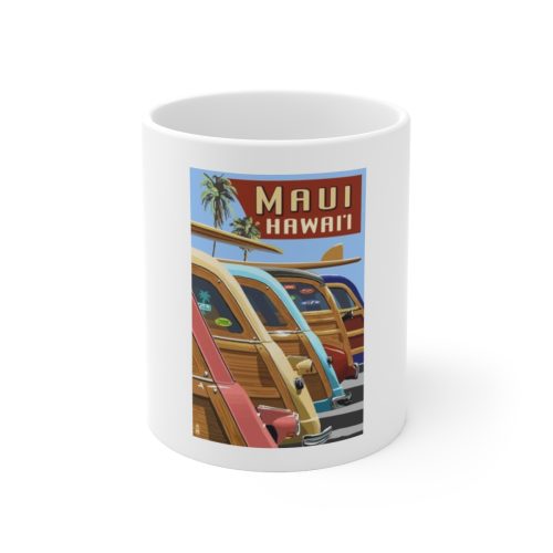 Maui Surfin Safari on Large Ceramic Mug 11oz