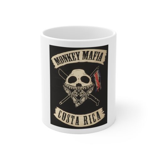 Costa Rica Monkey Mafia on Large Ceramic Mug 11oz