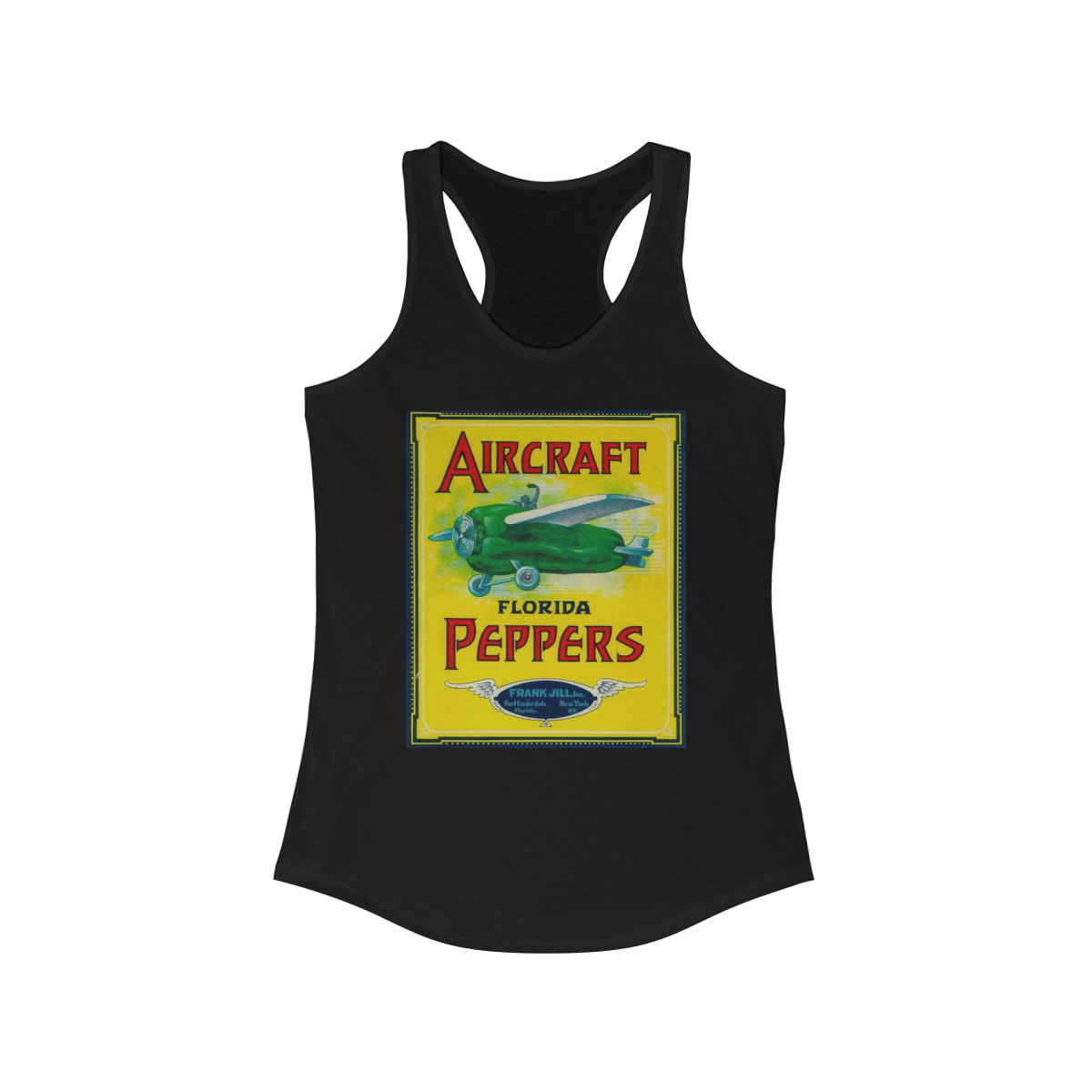 Aircraft Brand Florida Peppers Printed on a Women's Ideal Racerback Tank - Image 2