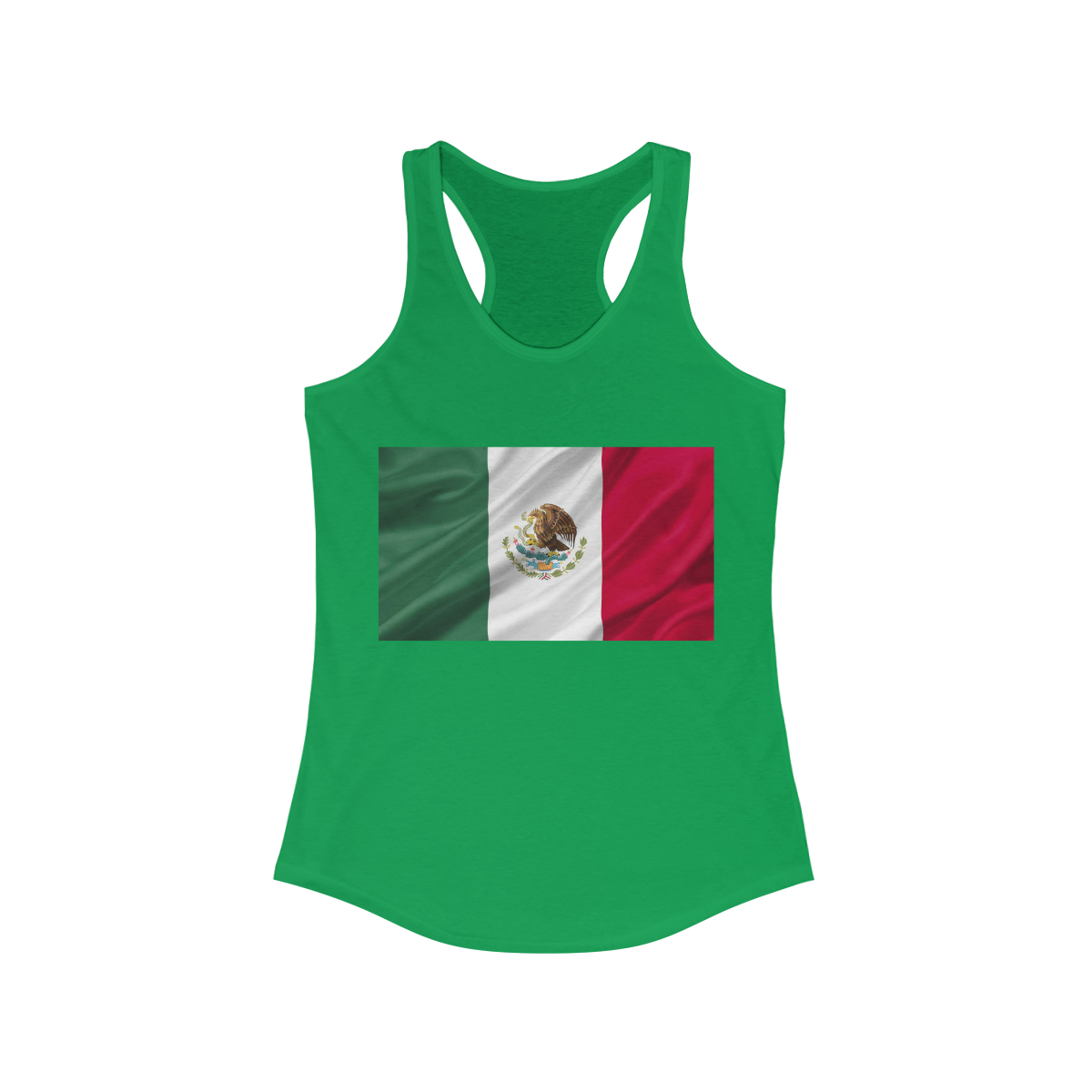 Mexican Flag Printed on a Women's Ideal Racerback Tank - Image 13