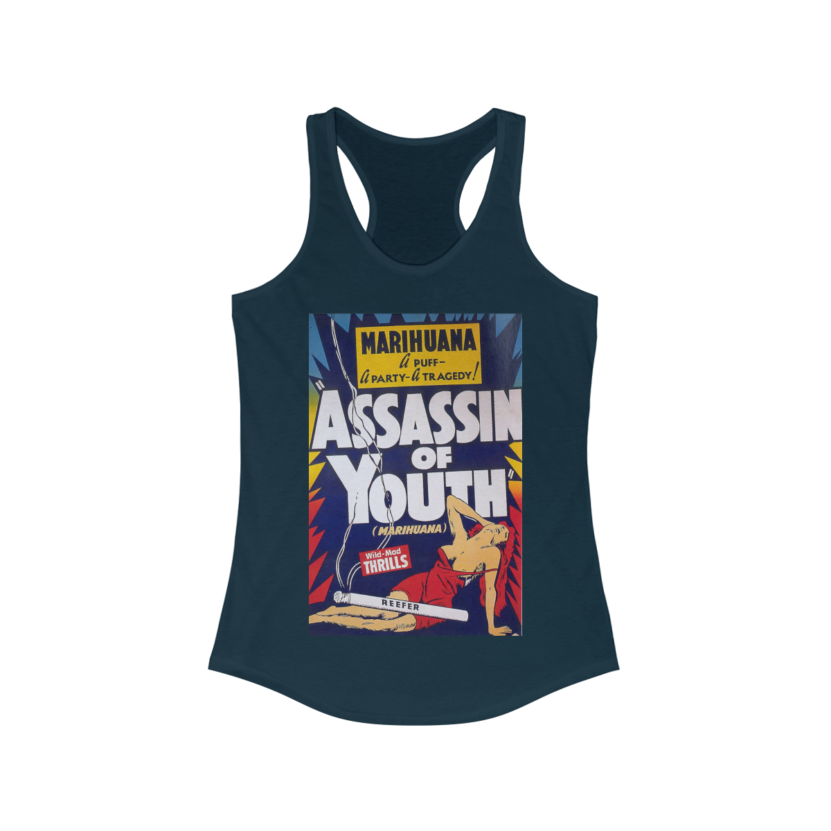 Assassin of Youth Vintage Marijuana Movie Poster Printed on a Women's Ideal Racerback Tank - Image 5