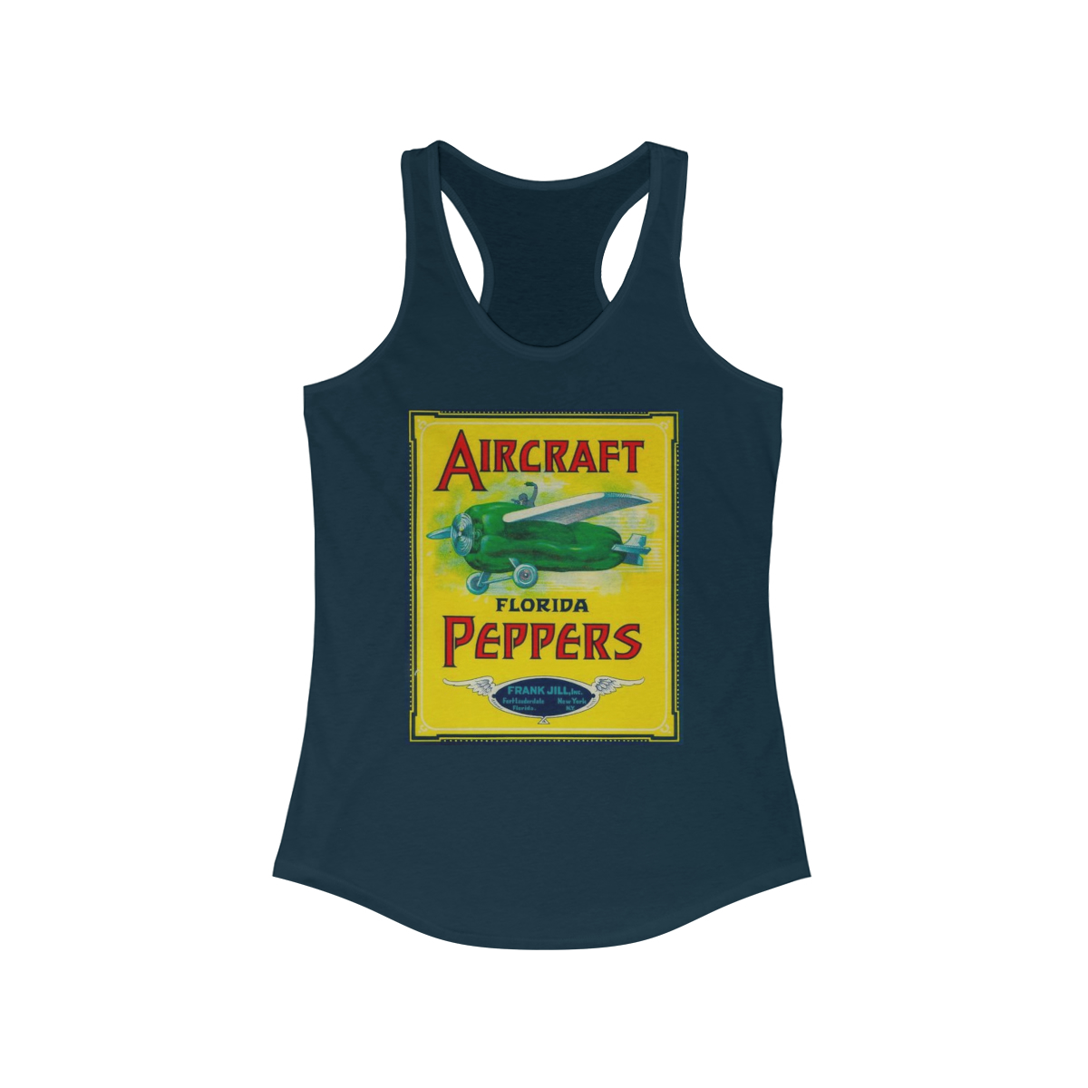 Aircraft Brand Florida Peppers Printed on a Women's Ideal Racerback Tank - Image 5