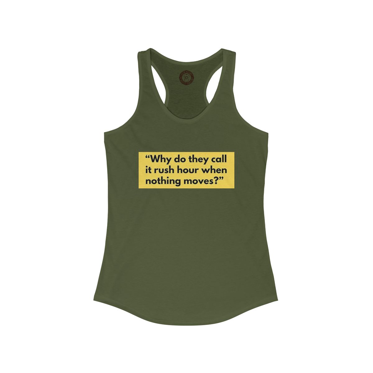 Rush Hour Printed on a Women's Ideal Racerback Tank - Image 4