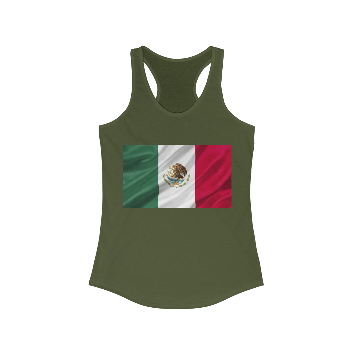 Mexican Flag Printed on a Women's Ideal Racerback Tank - Image 9