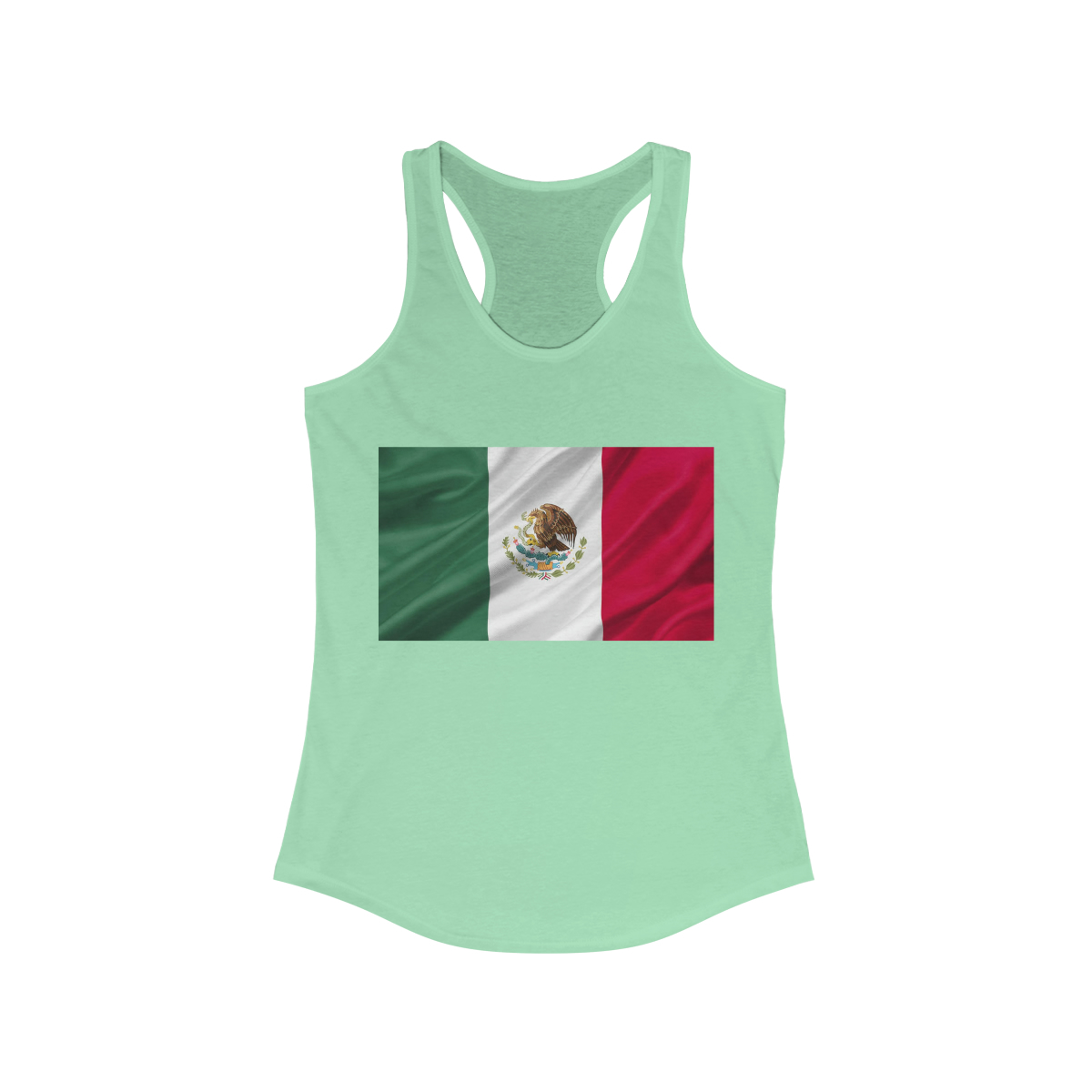 Mexican Flag Printed on a Women's Ideal Racerback Tank - Image 11