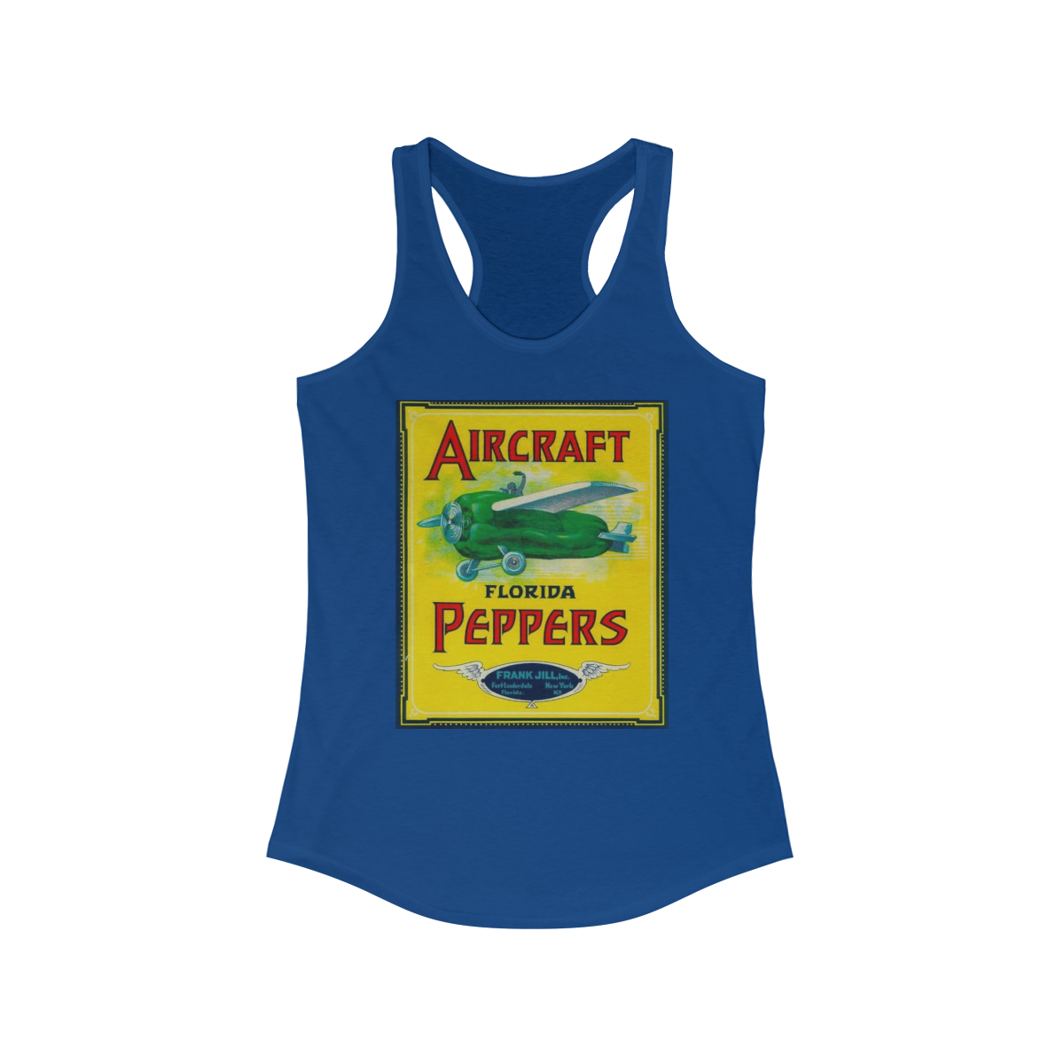 Aircraft Brand Florida Peppers Printed on a Women's Ideal Racerback Tank - Image 4