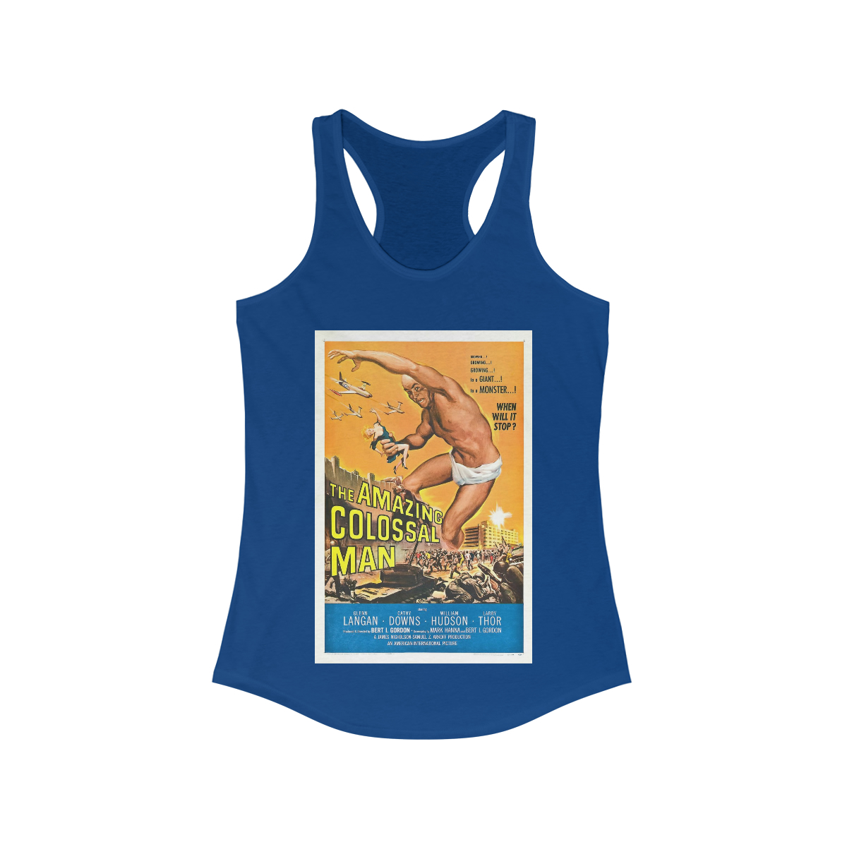 Amazing Colossal Man Vintage Movie Poster Printed on a Women's Ideal Racerback Tank - Image 4