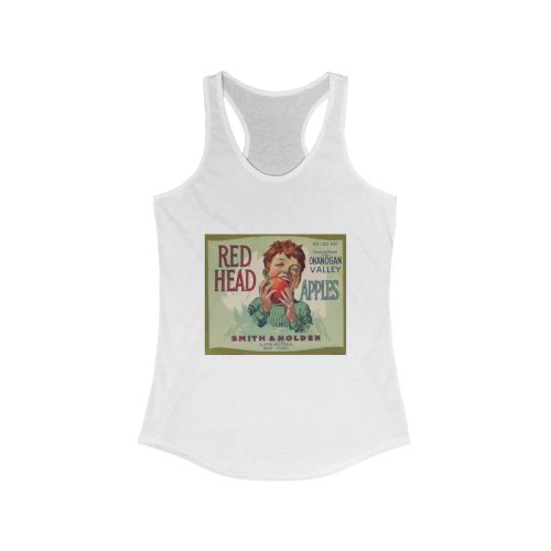 Red Head Brand Vintage Apple Crate Label Printed on a Women's Ideal Racerback Tank