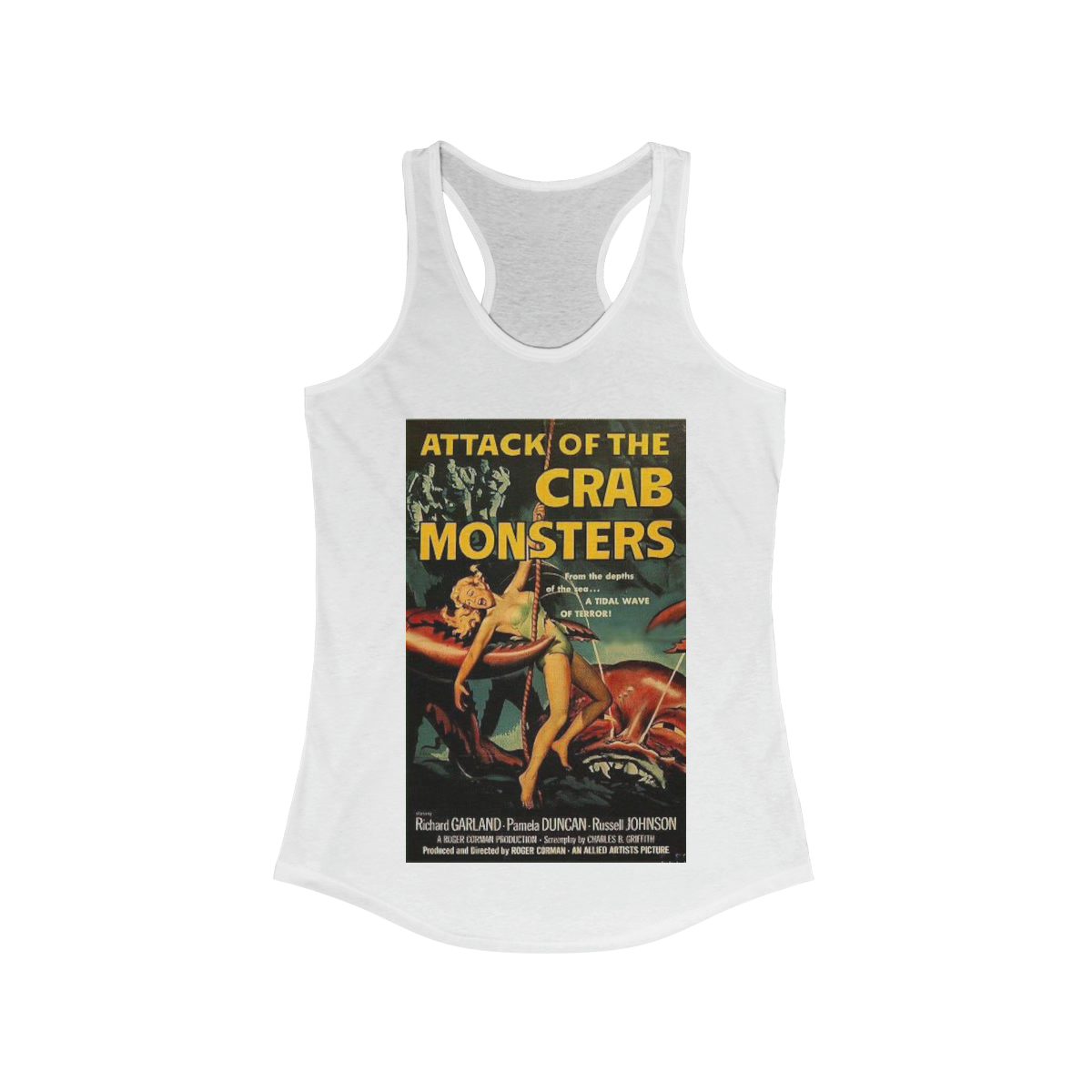 Attack of the Crab Monsters Vintage Movie Poster Printed on a Women's Ideal Racerback Tank