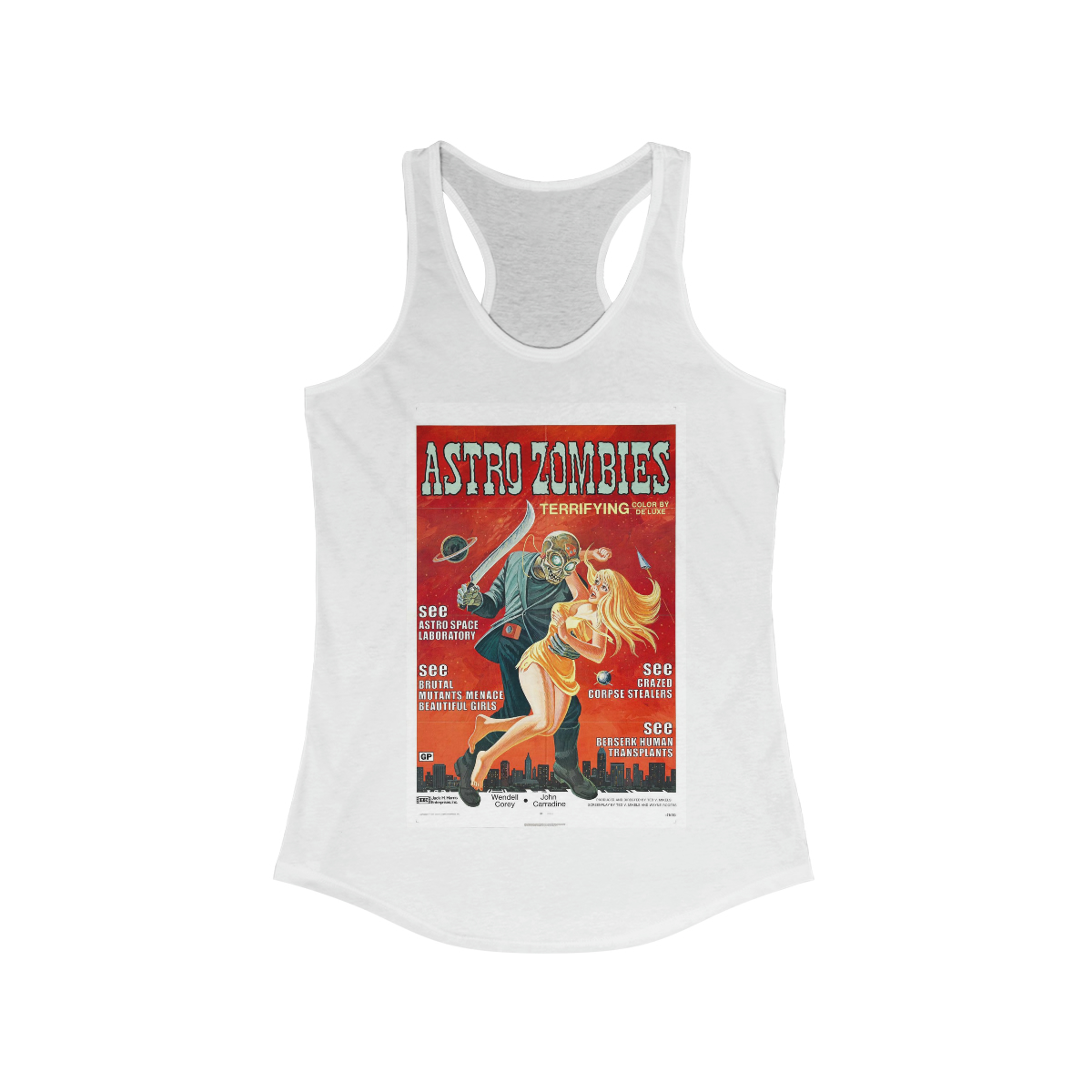 Astro Zombies Vintage Movie Poster Printed on a Women's Ideal Racerback Tank