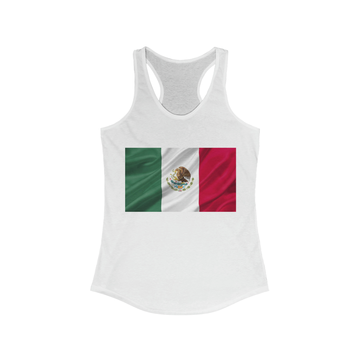 Mexican Flag Printed on a Women's Ideal Racerback Tank - Image 3