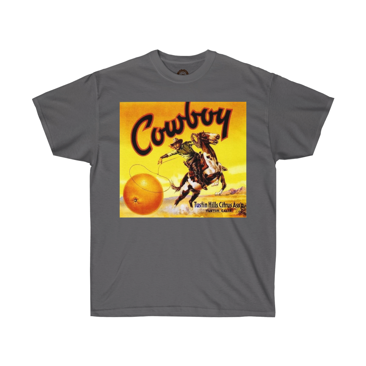 Cowboy Brand Vintage Orange Crate Label Printed on a Unisex Ultra Cotton Tee - Image 13