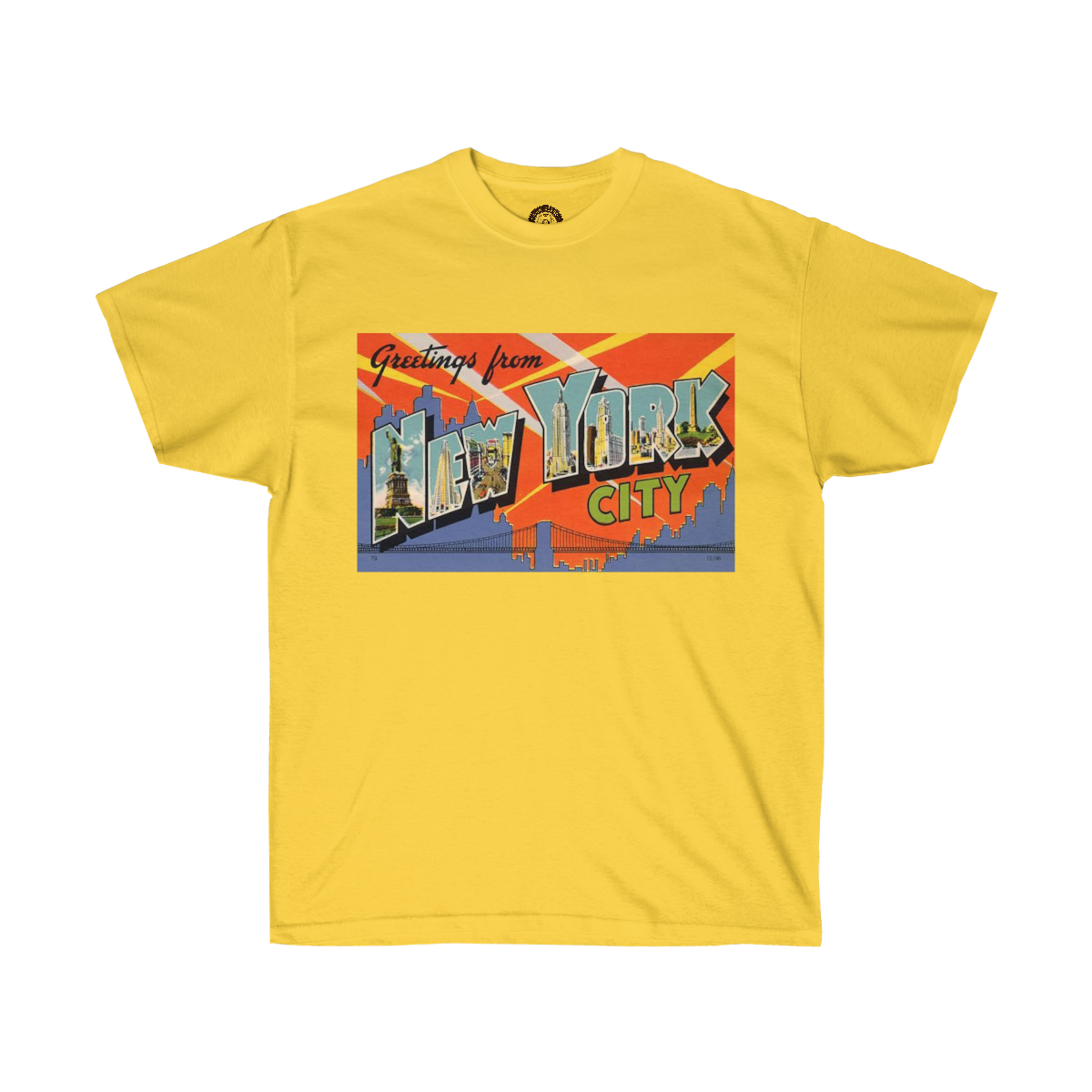 Greetings From New York City Vintage Postcard Printed on a Unisex Ultra Cotton Tee - Image 11