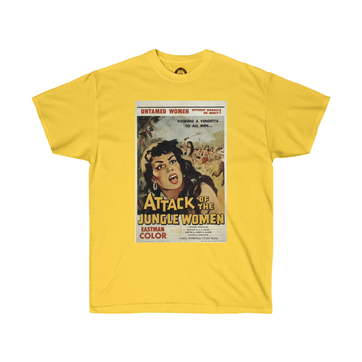 Attack of the Jungle Women Vintage Movie Poster Printed on a Unisex Ultra Cotton Tee - Image 11