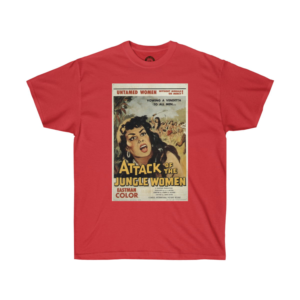 Attack of the Jungle Women Vintage Movie Poster Printed on a Unisex Ultra Cotton Tee - Image 15