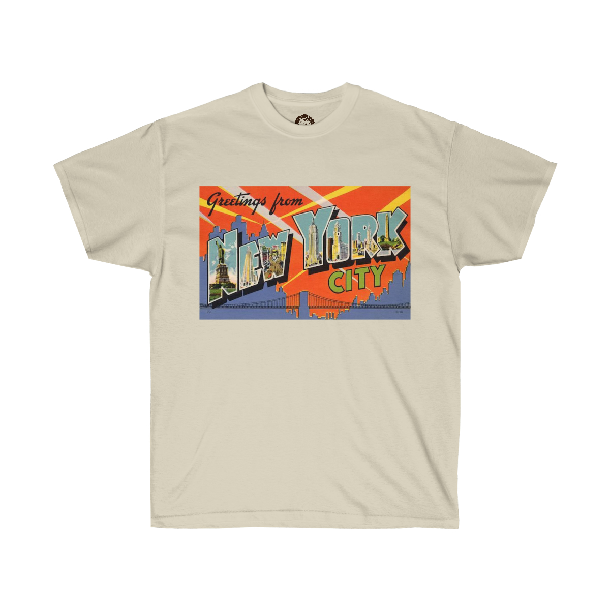 Greetings From New York City Vintage Postcard Printed on a Unisex Ultra Cotton Tee - Image 7