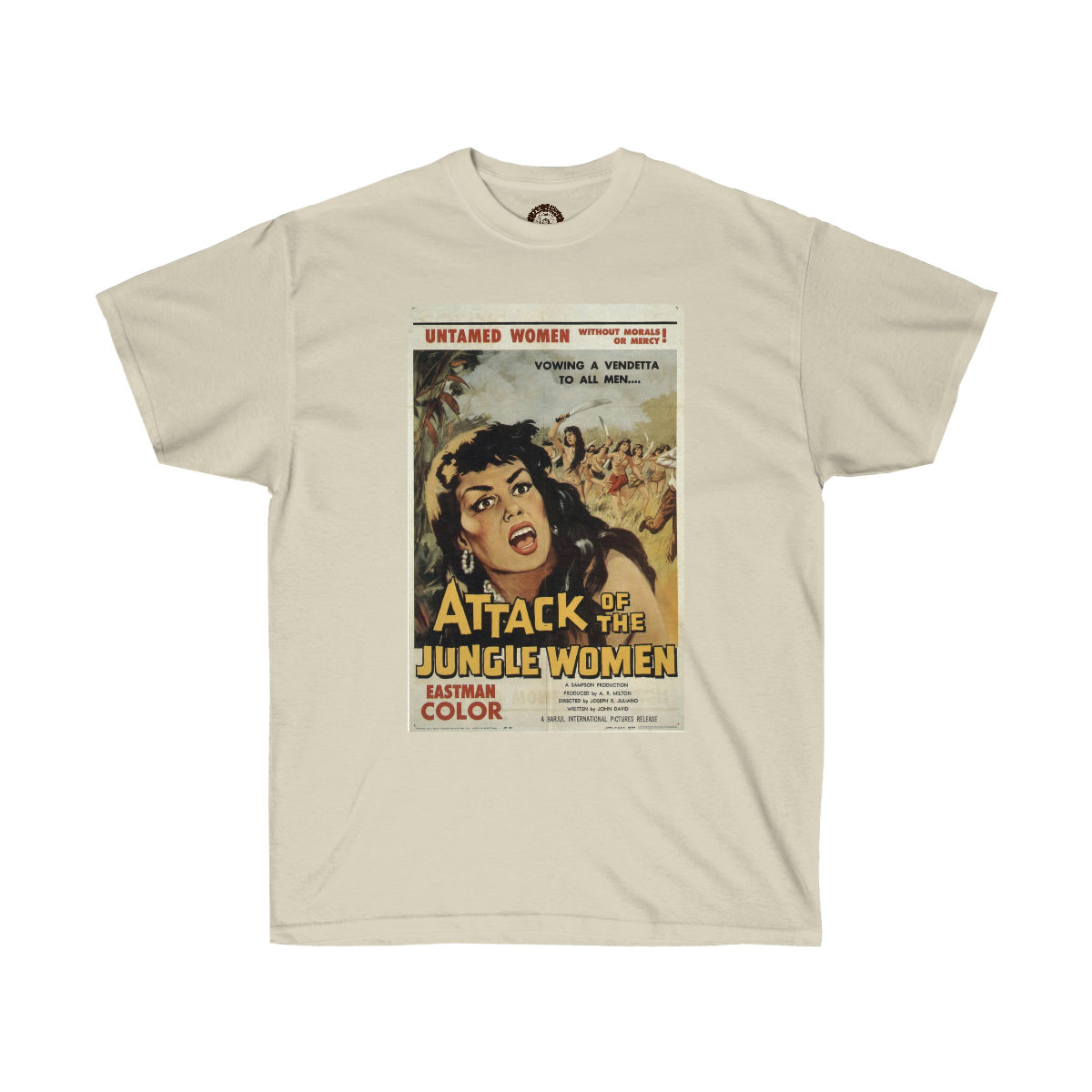 Attack of the Jungle Women Vintage Movie Poster Printed on a Unisex Ultra Cotton Tee - Image 7