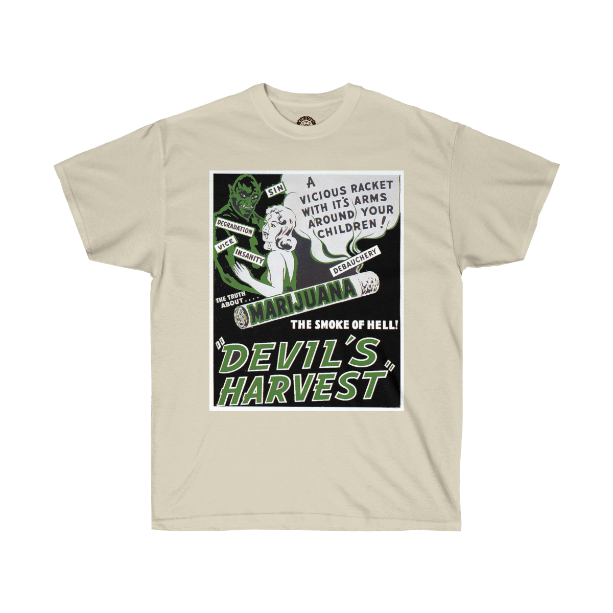 Devil's Harvest Vintage Movie Poster Printed on a Unisex Ultra Cotton Tee - Image 7