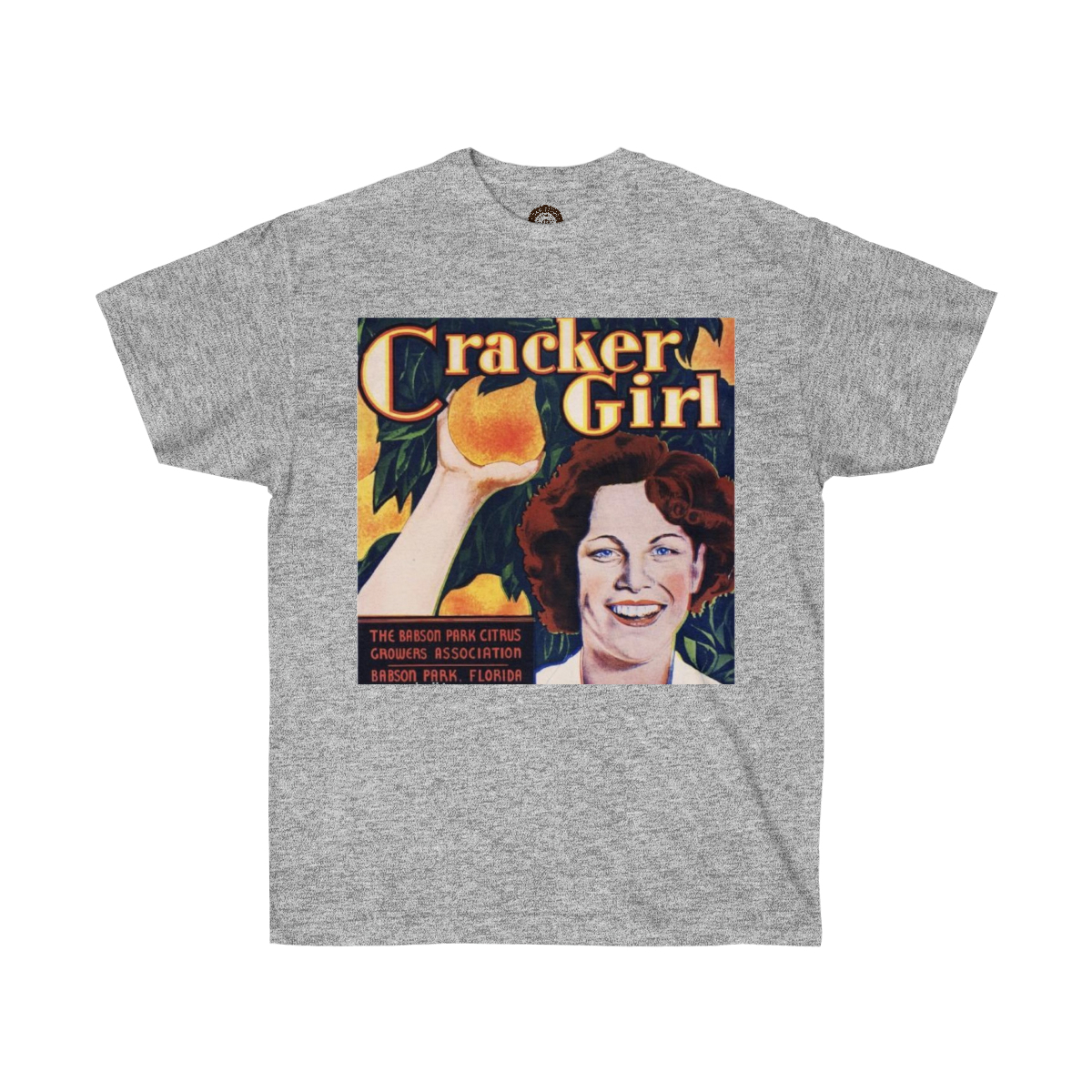 Cracker Girl Vintage Fruit Crate Label Printed on a Unisex Ultra Cotton Tee - Image 9