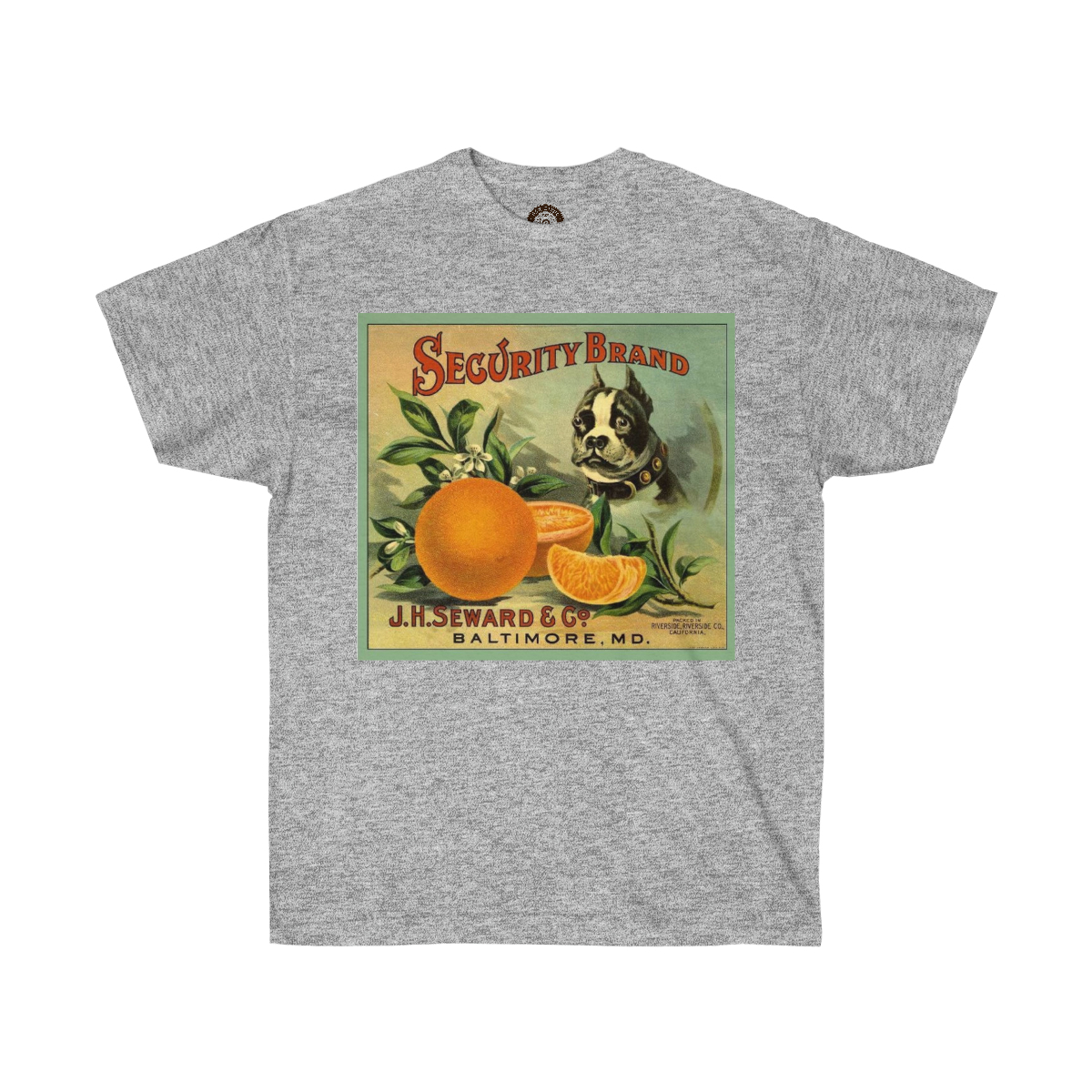 Security Brand Citrus Co. Vintage Crate Label Printed on a Unisex Ultra Cotton Tee - Image 9