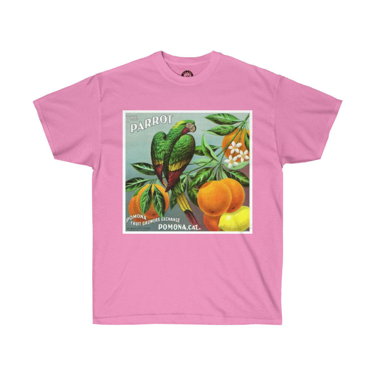 Parrot Brand Citrus Crate Label Printed on a Unisex Ultra Cotton Tee - Image 17