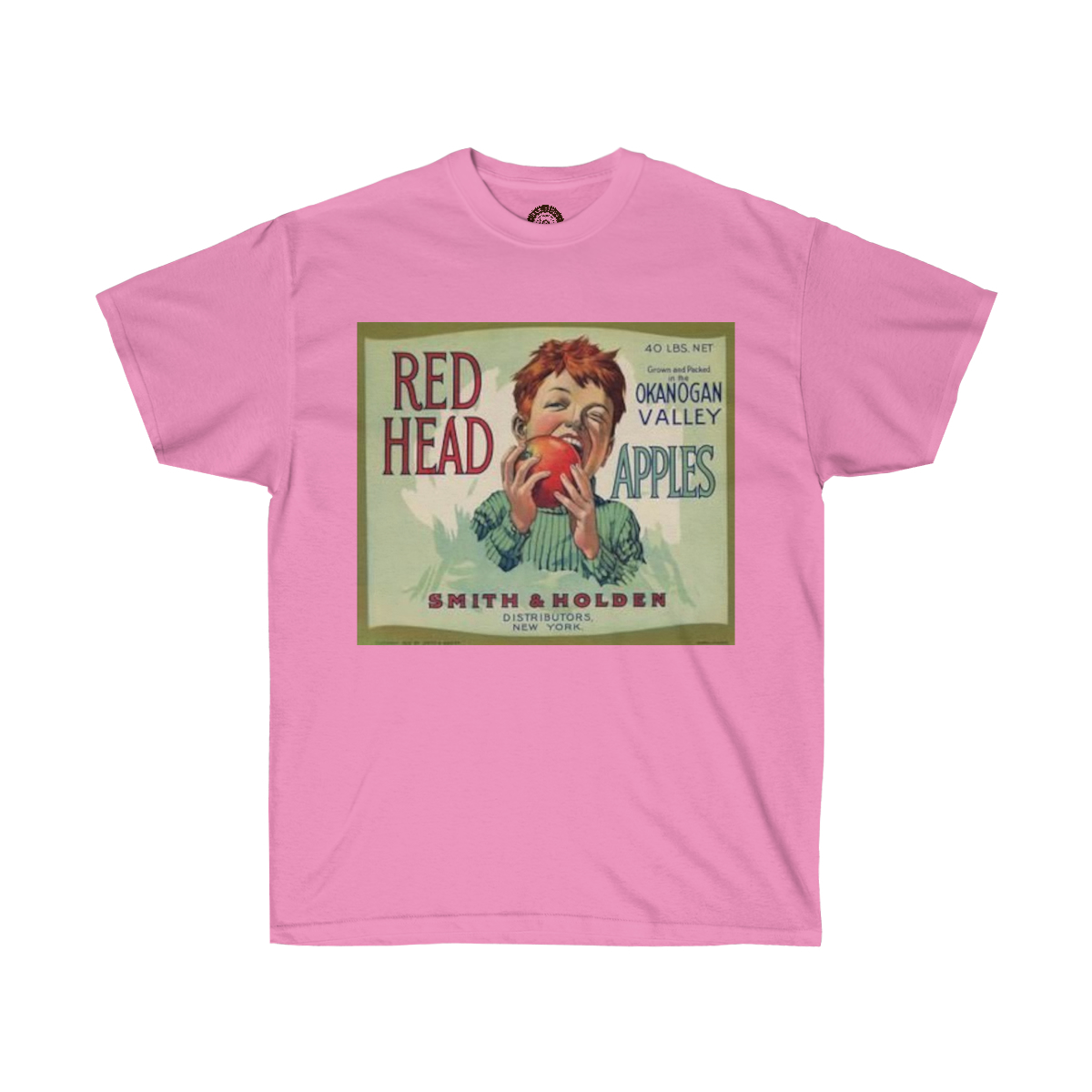 Red Head Brand Vintage Apple Crate Label Printed on a Unisex Ultra Cotton Tee - Image 15