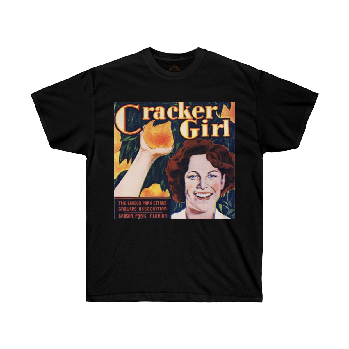 Cracker Girl Vintage Fruit Crate Label Printed on a Unisex Ultra Cotton Tee - Image 7