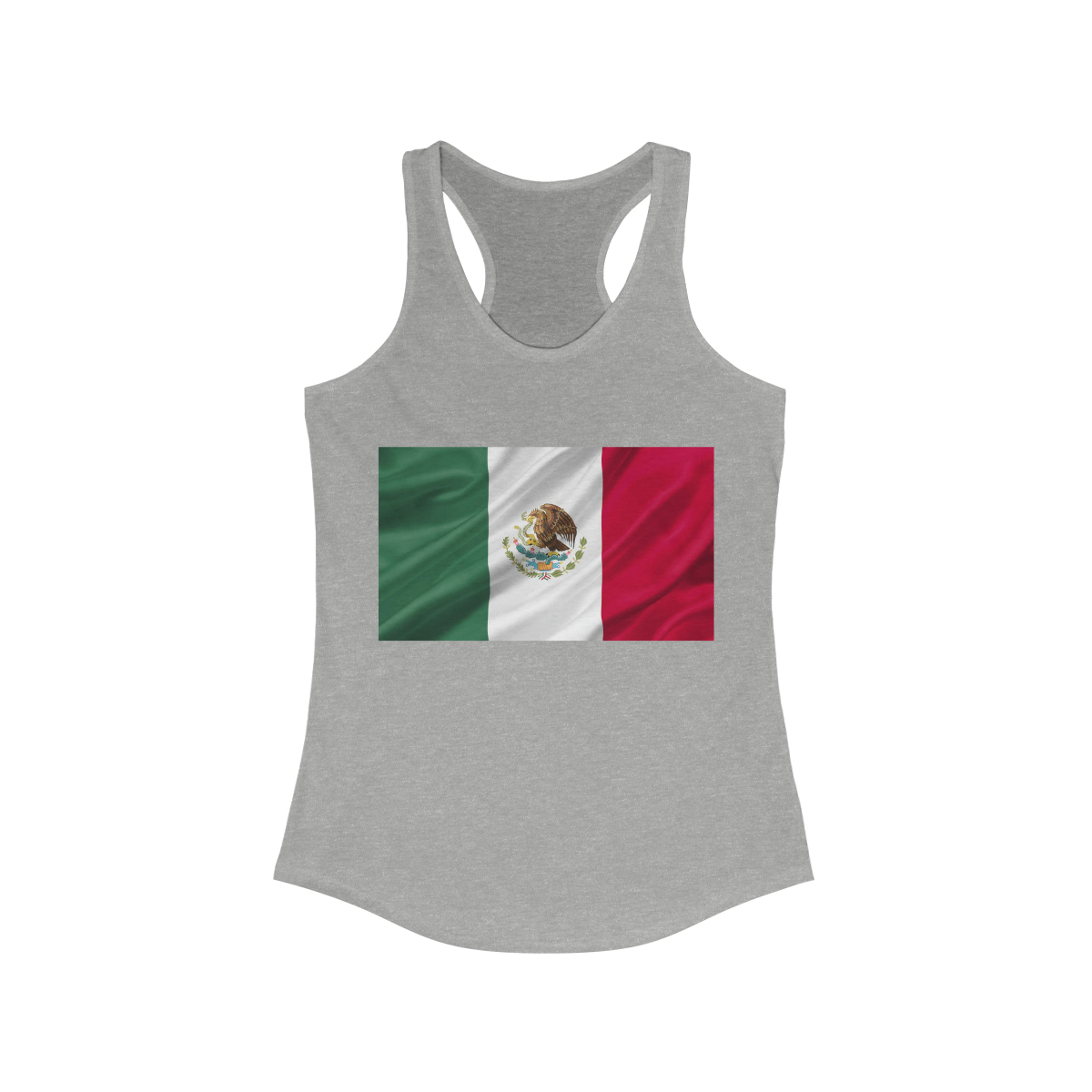 Mexican Flag Printed on a Women's Ideal Racerback Tank