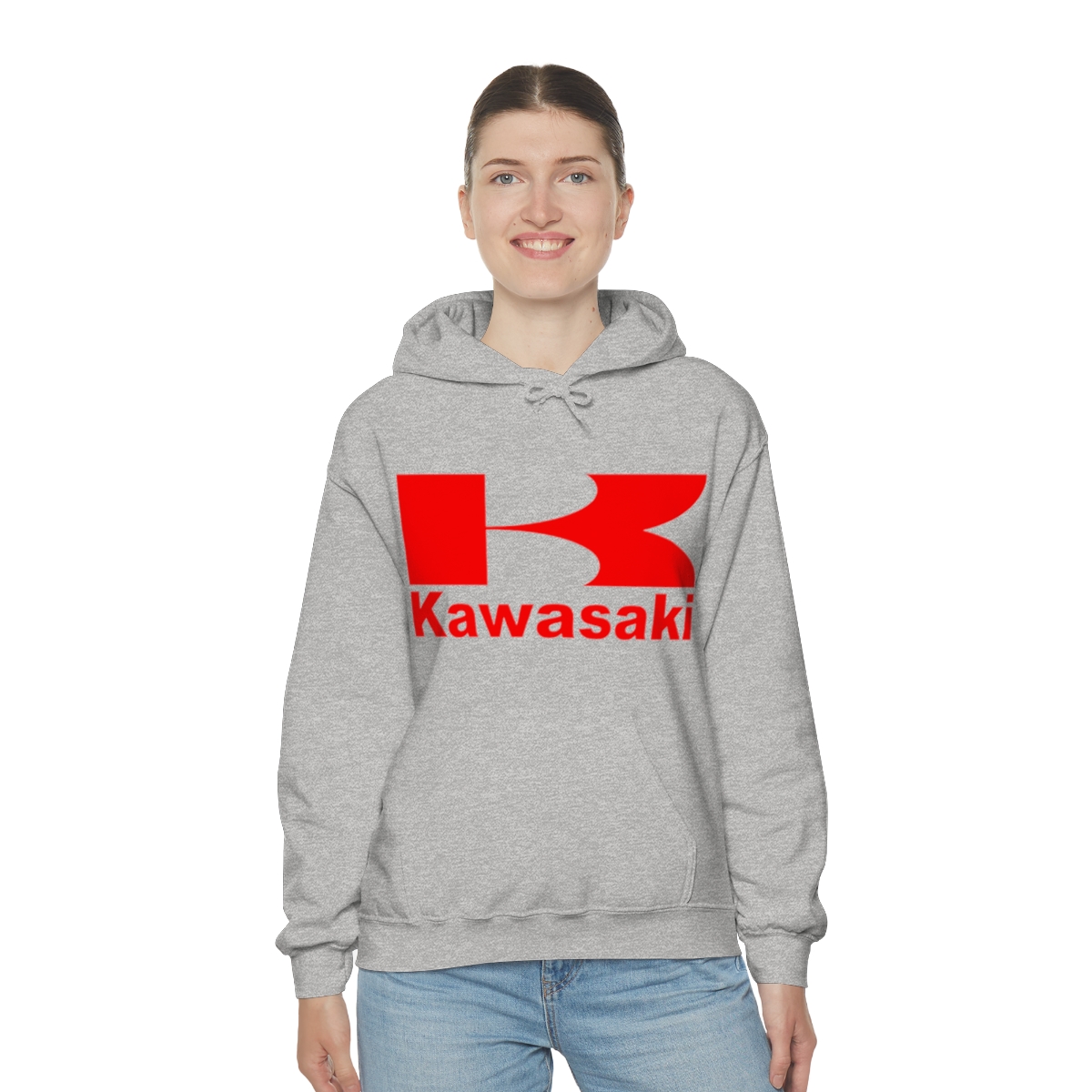 Kawasaki Logo printed on a Unisex Heavy Blend™ Hooded Sweatshirt - Image 5