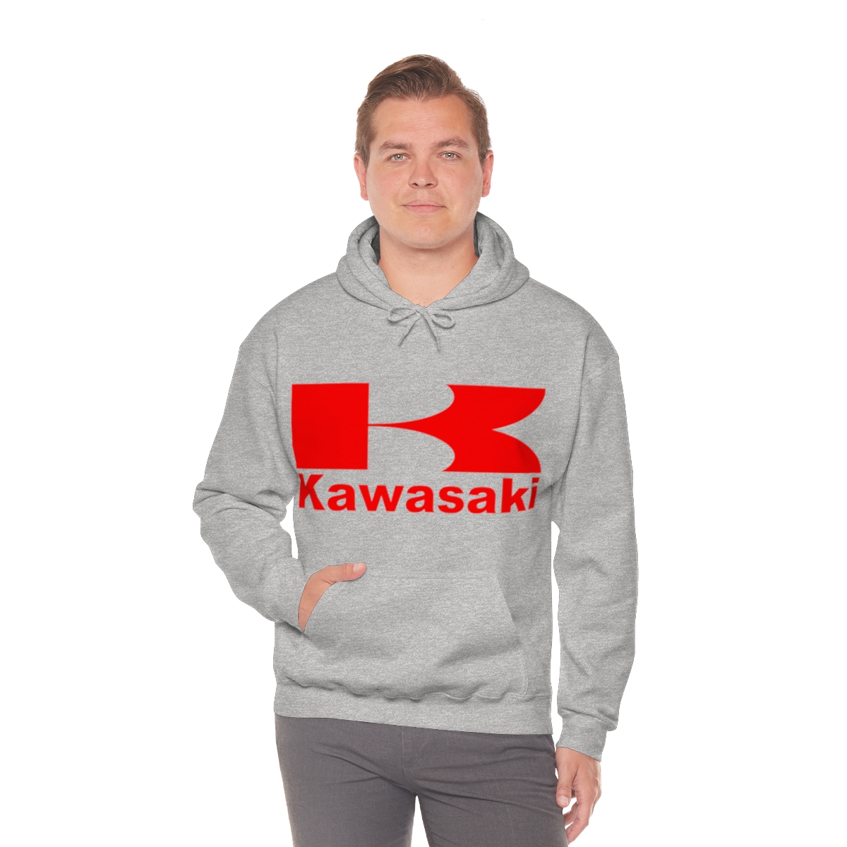 Kawasaki Logo printed on a Unisex Heavy Blend™ Hooded Sweatshirt - Image 6