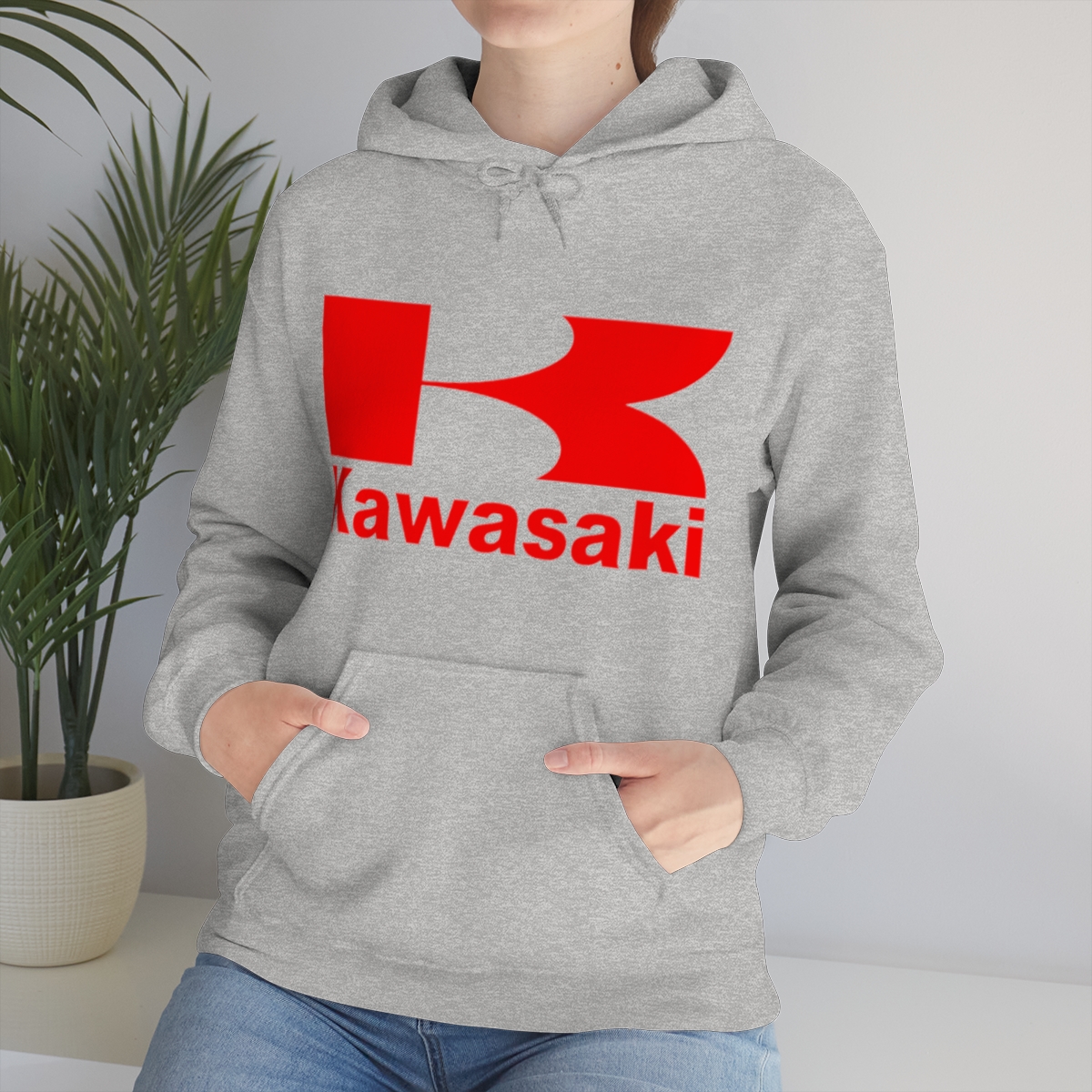 Kawasaki Logo printed on a Unisex Heavy Blend™ Hooded Sweatshirt - Image 7