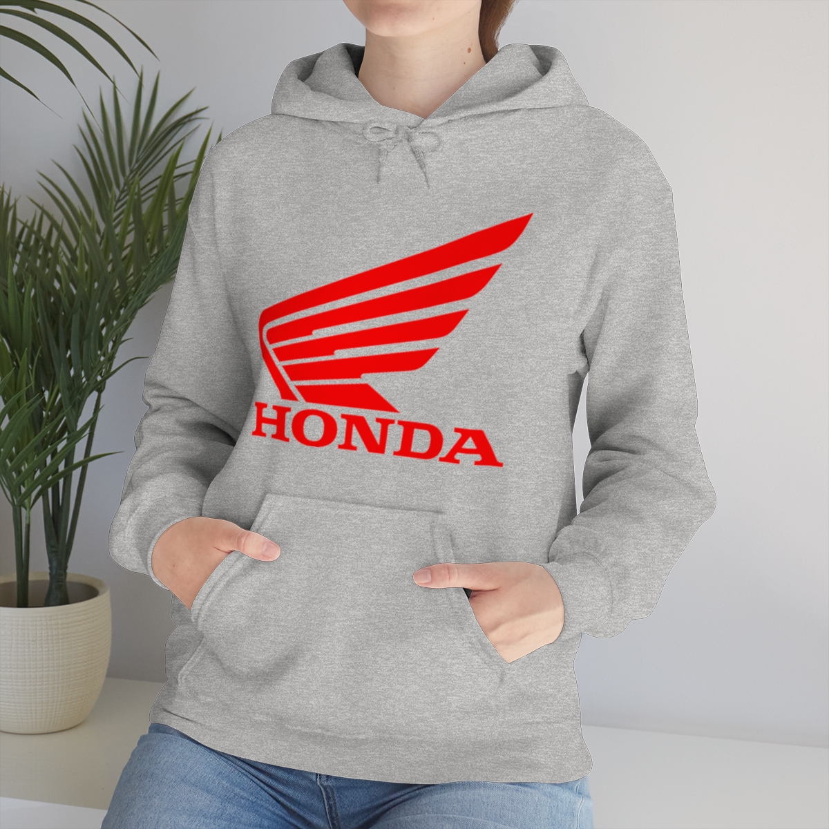 Honda Motorcycle Logo Printed on a Unisex Heavy Blend™ Hooded Sweatshirt - Image 7