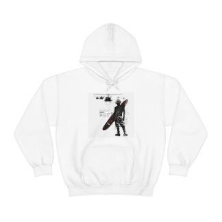 Charlie Don't Surf Printed on a White Unisex Heavy Blend™ Hooded Sweatshirt