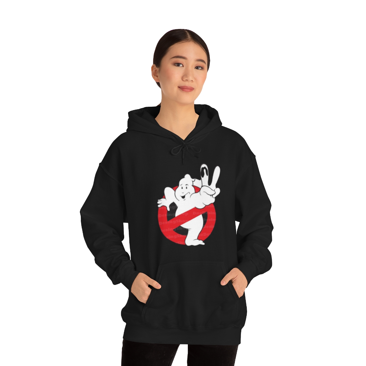 Ghost Busters Peace Sign Printed on a Unisex Heavy Blend™ Hooded Sweatshirt - Image 21