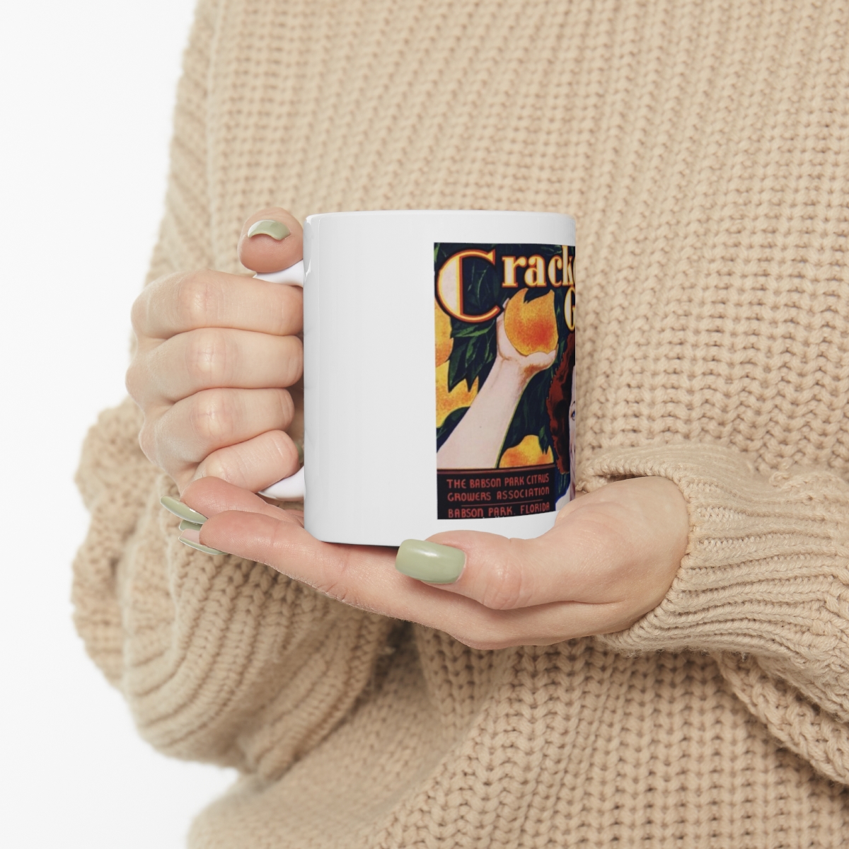 Cracker Girl Vintage Fruit Crate Label Printed on a Large Ceramic Mug 11oz - Image 10