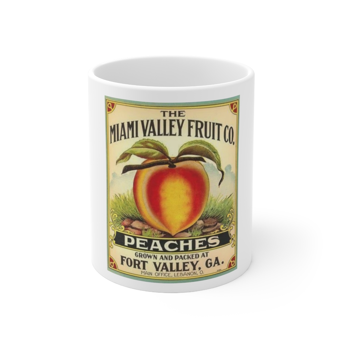 Miami Valley Fruit Co. Vintage Crate Label Printed on a Large Ceramic Mug 11oz
