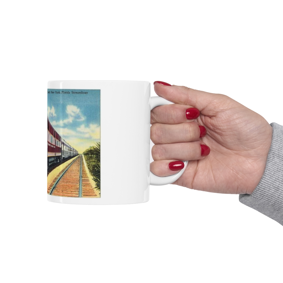Train in Art Deco Style From a Postcard Printed on a Large Ceramic Mug 11oz - Image 12