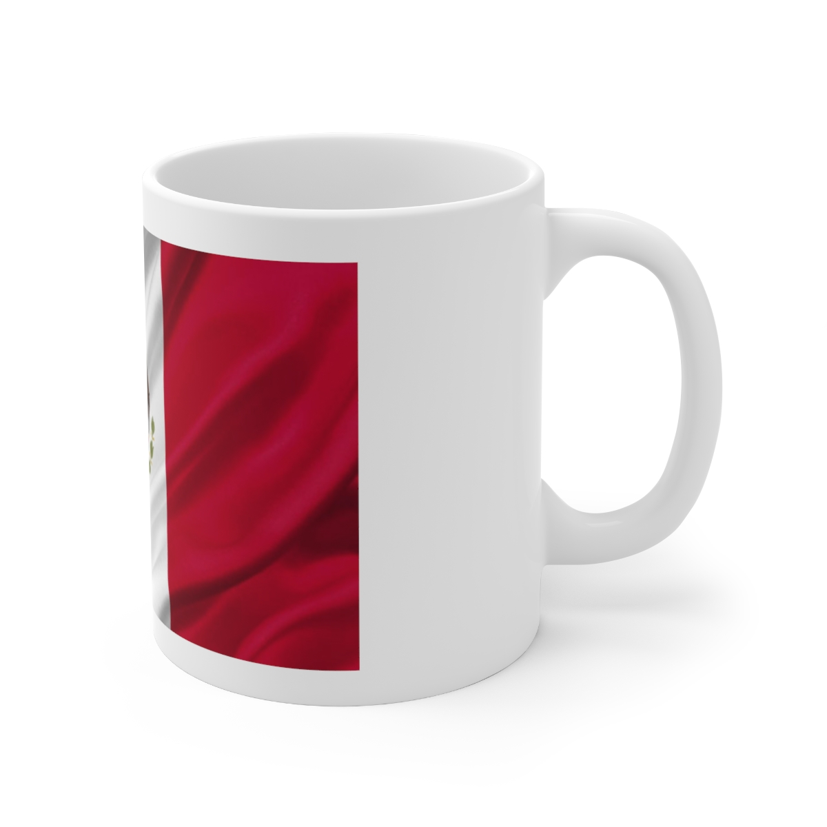 Mexican Flag Printed on a Large Ceramic Mug 11oz - Image 3