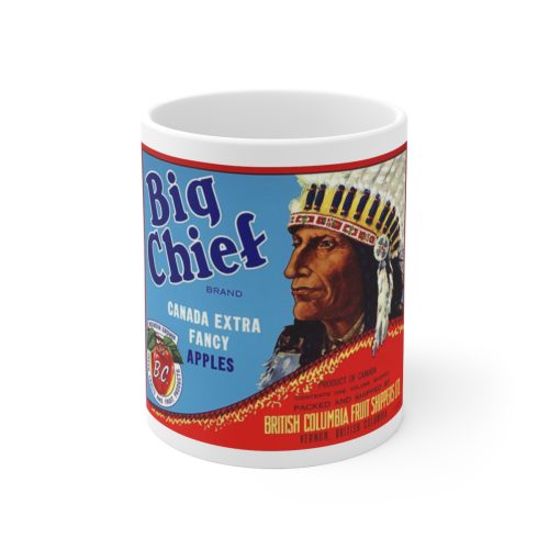 Big Chief Brand Vintage Apple Crate Label Printed on a Large Ceramic Mug 11oz