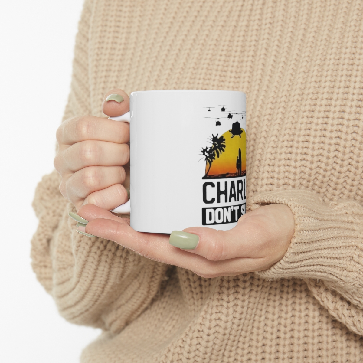 Charlie Don't Surf (Male Surfer) Printed on a Large Ceramic Mug 11oz - Image 10