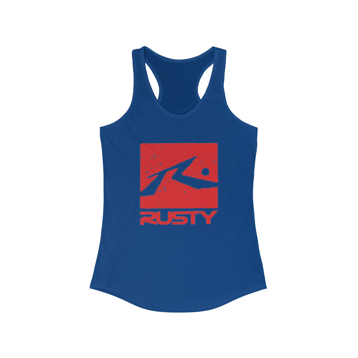 Rusty Surf Logo Printed on a Women's Ideal Racerback Tank - Image 4