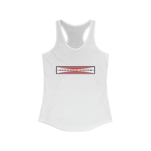 Gordon and Smith Surfboard Logo Printed on a Women's Ideal Racerback Tank