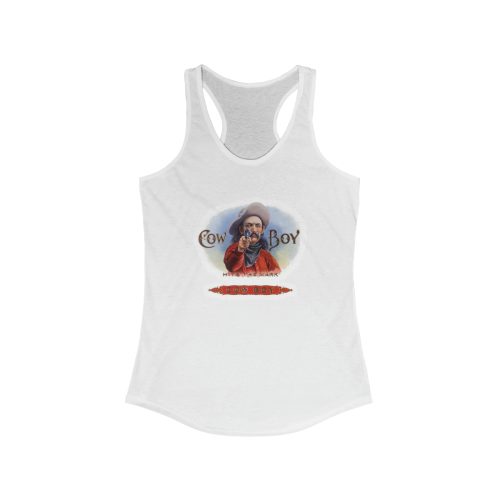 Cowboy Brand Cigars Logo Printed on a Women's Ideal Racerback Tank