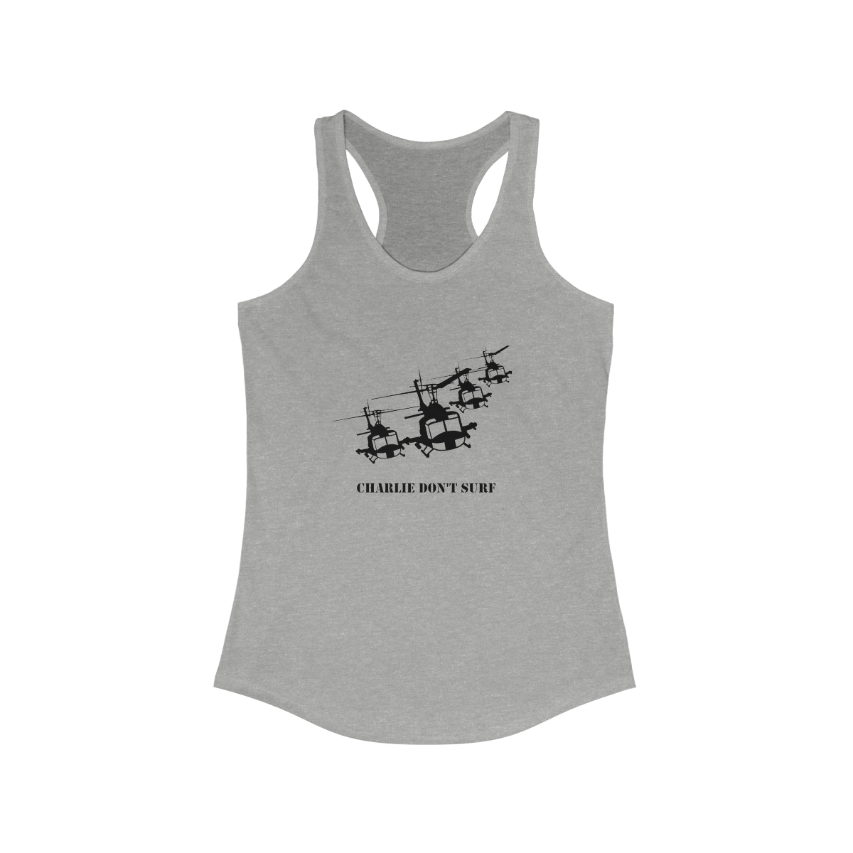 Charlie Don't Surf Choppers Printed on a Women's Ideal Racerback Tank - Image 2